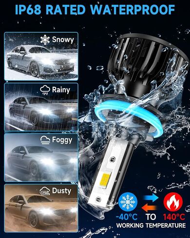 Fit for 2010-2022 Toyota 4Runner Fog Light Bulb, Hi&Lo Dual Beam Fog Light Bulb Combo, 600% Upgraded Brightness, 6000K White, Hollow Out Base & Fan Cooling, Pack of 6 in Kuwait