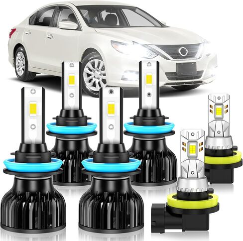 Fit for 2010-2022 Toyota 4Runner Fog Light Bulb, Hi&Lo Dual Beam Fog Light Bulb Combo, 600% Upgraded Brightness, 6000K White, Hollow Out Base & Fan Cooling, Pack of 6 in Kuwait