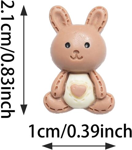 4pcs 1x0.8 inch Coffee Little Bunny Universal Button Kids Cardigan Sweater Outwear Accessories in Saudi Arabia