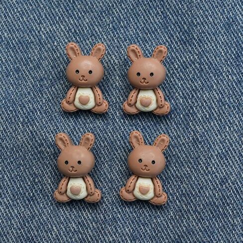 4pcs 1x0.8 inch Coffee Little Bunny Universal Button Kids Cardigan Sweater Outwear Accessories in Saudi Arabia