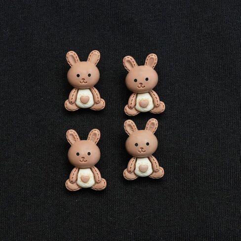 4pcs 1x0.8 inch Coffee Little Bunny Universal Button Kids Cardigan Sweater Outwear Accessories in Saudi Arabia
