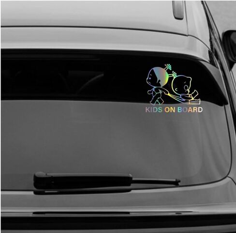 Kids on Board Holographic Car Decal, 5.9 inch, Pack of 2 in Saudi Arabia