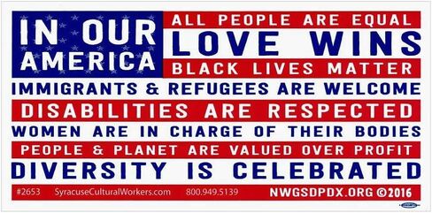in Our America Black Lives Matter and Love Wins Diversity Bumper Sticker Car Decal 7.75-by-3.75 Inches in Saudi Arabia