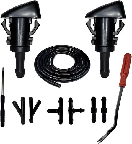 4805742AC Front Windshield Washer Nozzle Kit Compatible with Ram 1500 2500 3500 4500 5500 2010-2018 Chrysler 300 2006-2010 Replace 4805742AB 4805742AA in Saudi Arabia