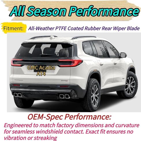 Rear Wiper Blade for GMC Acadia 2024 2025 | Exact Fit AT4 Denali Elevation Models | OEM Replacement Rear Back Windshield Wiper Blade in Saudi Arabia