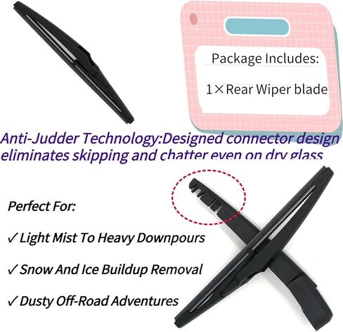 Rear Wiper Blade for GMC Acadia 2024 2025 | Exact Fit AT4 Denali Elevation Models | OEM Replacement Rear Back Windshield Wiper Blade in Saudi Arabia