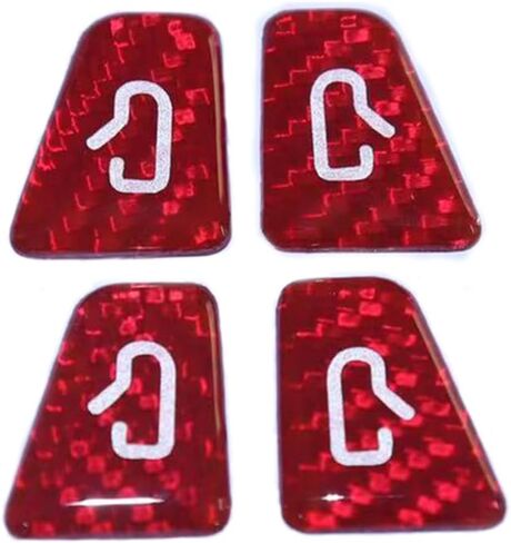 Premium Carbon Fiber Door Button Decals for Tesla Model 3 (2019-2023) & Model Y (2019-2024) Textured Protective Film (Red/Black) | Exact Fit | Interior Accessories (Red) in Saudi Arabia