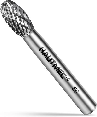 HAUTMEC Pro Ball Nosed Cylinder Tungsten Rotary File Carbide Burr 1/4" shank,1/4" head size Double Cut for Die Grinder Bit Woodworking,Drilling, Metal Carving, Engraving, Polishing HT0198-MC in Kuwait