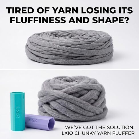 Set of 2 Chunky Yarn Fluffer - Efficient Fluffing Tool for Jumbo Bulky Chenille Yarn - Essential Accessory for Revive for Hand Knitting & Blanket Crocheting（Purple + Green） in Saudi Arabia