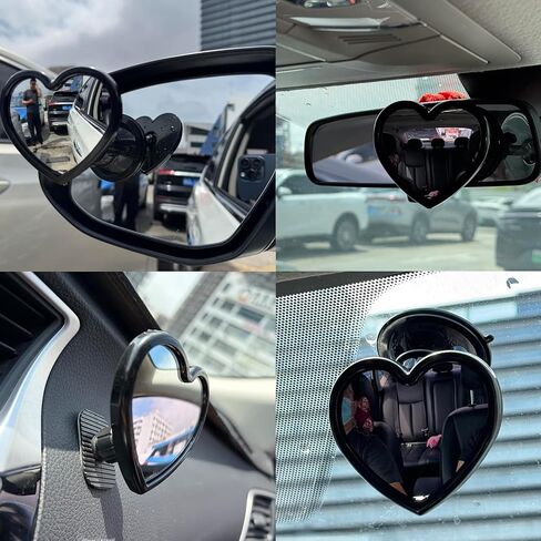 Blind Spot Mirrors for Cars – Heart Shaped HD Glass Convex Rearview Mirror, Wide Angle Adjustable Side Mirror for Car, SUV & Trucks, Mounting: Suction Cup/Adhesive in Saudi Arabia