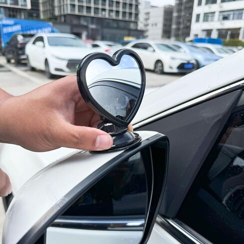 Blind Spot Mirrors for Cars – Heart Shaped HD Glass Convex Rearview Mirror, Wide Angle Adjustable Side Mirror for Car, SUV & Trucks, Mounting: Suction Cup/Adhesive in Saudi Arabia