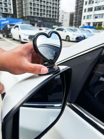 Blind Spot Mirrors for Cars – Heart Shaped HD Glass Convex Rearview Mirror, Wide Angle Adjustable Side Mirror for Car, SUV & Trucks, Mounting: Suction Cup/Adhesive in Saudi Arabia