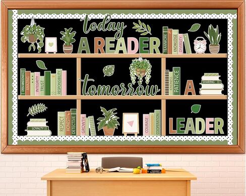 Bookshelf Bulletin Board Set Composition Notebook Classroom Decorations Reading Library Bulletin Board Composition Bookshelf Paper Cutouts for Back to School Home Classroom Wall Door Decor in Kuwait