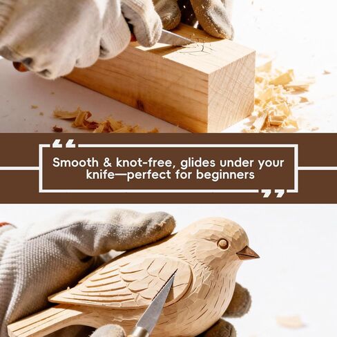 Basswood Carving Blocks: 16 Pieces in 5 Sizes with Oversized Blanks | Soft, Versatile Wood Blocks for All Your Whittling and Craft Projects ﻿ in Saudi Arabia