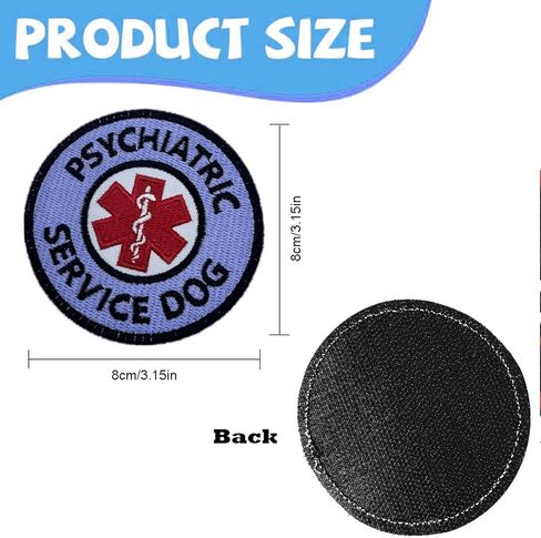 2 Packs Anxiety Response Service Dog Patch - Round 3.15 inch Embroidered Hook & Loop Patches, EMS Psychiatric Service Dog Patch Emblem Badge for Small/Large Dog Vests in Saudi Arabia
