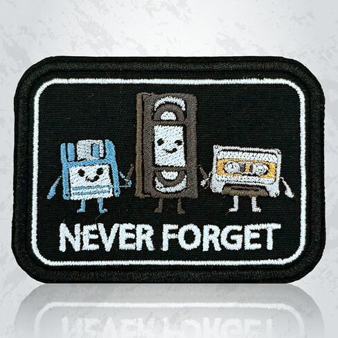 Cassette Tape VHS Music Patch 3 Inch Retro Vintage Old School Embroidered Patches Sew On Iron On for Backpack, Jacket, Hat DIY Uniform Clothes Gift for Men Women in Kuwait