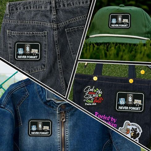 Cassette Tape VHS Music Patch 3 Inch Retro Vintage Old School Embroidered Patches Sew On Iron On for Backpack, Jacket, Hat DIY Uniform Clothes Gift for Men Women in Kuwait