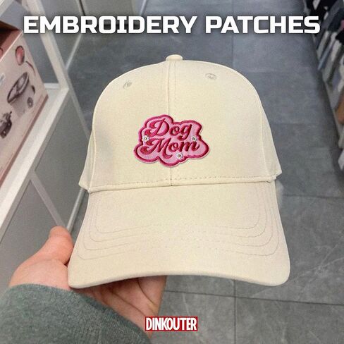 Dog Mom Patch 3" Cute Dog Cat Pet Owner Animals Lovers Inspirational Quote Iron On/Sew On Embroidery Patch for Caps, Backpacks, Jackets, Uniform DIY PVC Patches Gift for Her Girls 3 Inches in Kuwait