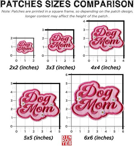 Dog Mom Patch 3" Cute Dog Cat Pet Owner Animals Lovers Inspirational Quote Iron On/Sew On Embroidery Patch for Caps, Backpacks, Jackets, Uniform DIY PVC Patches Gift for Her Girls 3 Inches in Kuwait