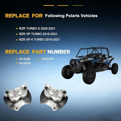 GSPSCN 2Pcs Rear Left & Right Brake Calipers w/Pads & Bracket for Polaris RZR Turbo S 2020-2021丨RZR XP Turbo/4 Turbo 2016-2021, 1912480 1912478 1912479 in Kuwait