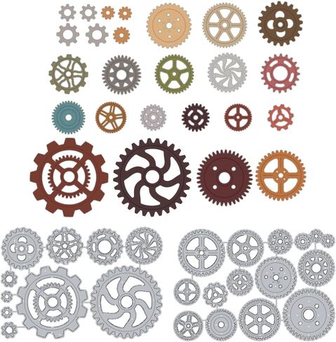 25 Styles Gears Metal Cutting Dies Clocks Die Cuts Carbon Steel Stencils Scrapbooking Embossing Template Dies for Card Making Greeting Invitation DIY Craft Album Decor in Kuwait