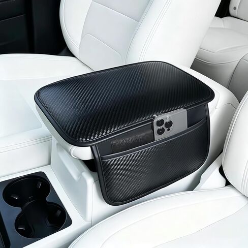 Car Armrest Cushion Applicable for Toyota Corolla 2020-2026 Center Console Cover Pad Carbon Fiber Texture PU Leather Storage Pocket Mat in Saudi Arabia