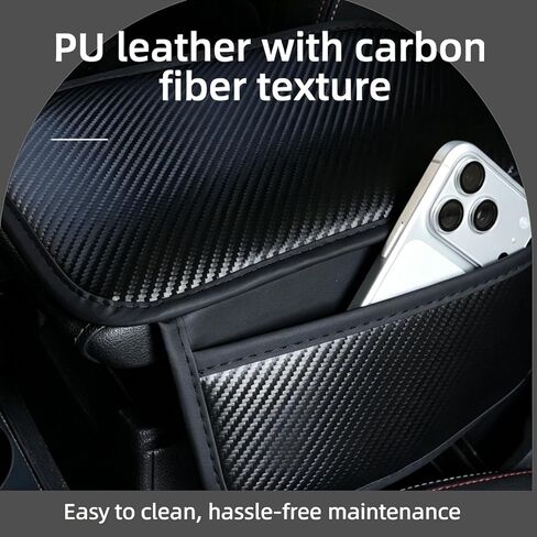 Car Armrest Cushion Applicable for Toyota Corolla 2020-2026 Center Console Cover Pad Carbon Fiber Texture PU Leather Storage Pocket Mat in Saudi Arabia