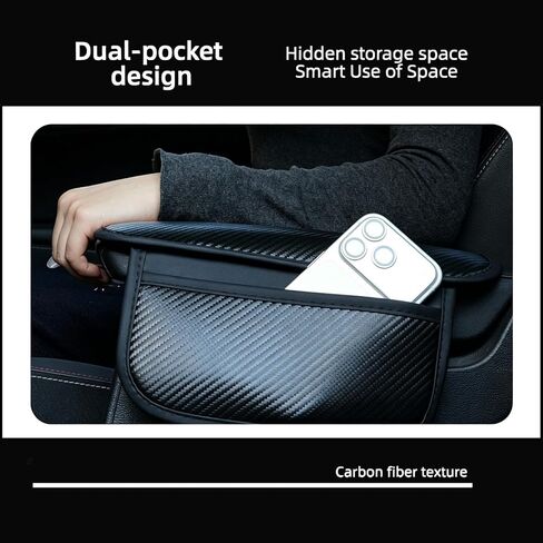 Car Armrest Cushion Applicable for Toyota Corolla 2020-2026 Center Console Cover Pad Carbon Fiber Texture PU Leather Storage Pocket Mat in Saudi Arabia