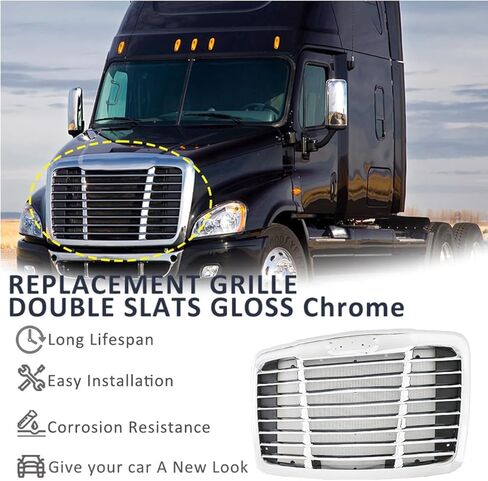 شبكة استبدال المبرد ذات الغطاء الأمامي من الكروم مناسبة لـ 2011+ Freightliner Argos (مع شاشة الأخطاء) (08-17 CASCADIA) in Kuwait