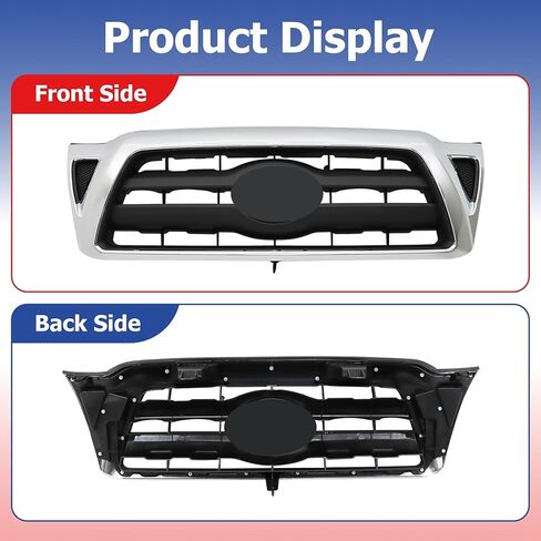 Front Bumper Upper Grille Chrome Shell with Black Insert Replacement for Ta-co-ma 2005-2011 5310004360 in Kuwait