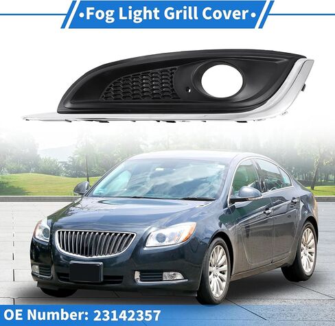 1 Pc Fog Light Grill for Buick Regal 2014-2017 ABS Black,Silver Tone Front Left Front Lower Bumper Fog Light Cover Inserts in Saudi Arabia