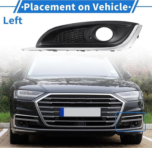 1 Pc Fog Light Grill for Buick Regal 2014-2017 ABS Black,Silver Tone Front Left Front Lower Bumper Fog Light Cover Inserts in Saudi Arabia