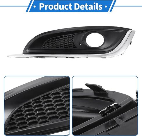 1 Pc Fog Light Grill for Buick Regal 2014-2017 ABS Black,Silver Tone Front Left Front Lower Bumper Fog Light Cover Inserts in Saudi Arabia