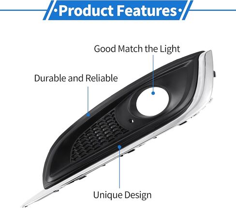 1 Pc Fog Light Grill for Buick Regal 2014-2017 ABS Black,Silver Tone Front Left Front Lower Bumper Fog Light Cover Inserts in Saudi Arabia