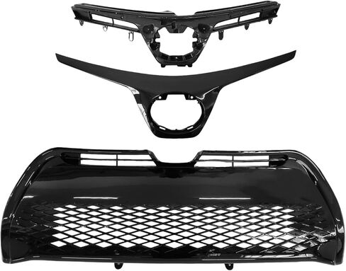 Front Upper & Lower Bumper Grille Set Replacement for 2017 2018 2019 Toyota Corolla SE XSE Sedan | OEM 5311202740 5310502010C0 TO1036178, TO1200423 in Kuwait