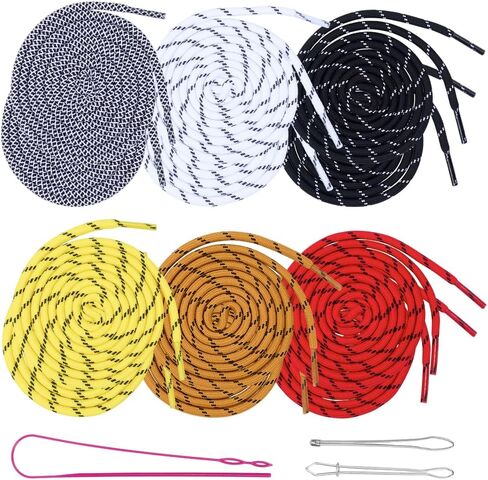 6 Colors 12PCS Drawstring Cord Replacement Kit Colorful Round Drawstrings Replacement with Easy Threaders Iron Bodkin DIY Draw Strings Rope Tool Set for Shorts Pants Jackets Coats Hoodies in Kuwait