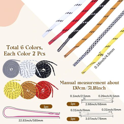 6 Colors 12PCS Drawstring Cord Replacement Kit Colorful Round Drawstrings Replacement with Easy Threaders Iron Bodkin DIY Draw Strings Rope Tool Set for Shorts Pants Jackets Coats Hoodies in Kuwait