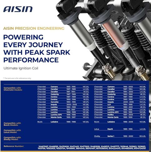 AISIN AFTERMARKET ESCAZ-00095 Ignition Coil - Compatible with Honda Passport 94-95, Chevrolet Camaro 93-02, Impala 00-05, Buick Allure 06-08 - 3.8L in Kuwait