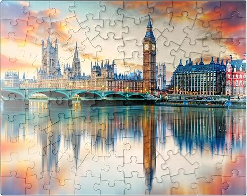 MyPuzzle بيج بن وبيوت البرلمان لندن إنجلترا - أحجية الصور المقطوعة الممتازة المكونة من 1000 قطعة للبالغين in Kuwait
