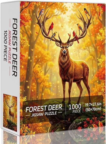 Magical Forest Deer Jigsaw Puzzles for Adults 1000 Pieces, Fantasy Nature Animal 1000 Piece Puzzle for Adults, Fun Hard Difficult Challenging Jigsaw Puzzles 1000 Pieces Family Game Home Decor Gifts in Saudi Arabia