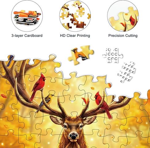 Magical Forest Deer Jigsaw Puzzles for Adults 1000 Pieces, Fantasy Nature Animal 1000 Piece Puzzle for Adults, Fun Hard Difficult Challenging Jigsaw Puzzles 1000 Pieces Family Game Home Decor Gifts in Saudi Arabia