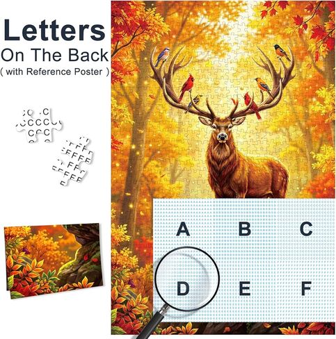 Magical Forest Deer Jigsaw Puzzles for Adults 1000 Pieces, Fantasy Nature Animal 1000 Piece Puzzle for Adults, Fun Hard Difficult Challenging Jigsaw Puzzles 1000 Pieces Family Game Home Decor Gifts in Saudi Arabia