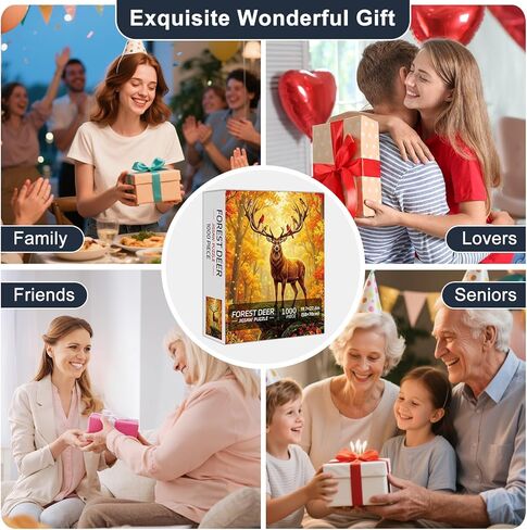 Magical Forest Deer Jigsaw Puzzles for Adults 1000 Pieces, Fantasy Nature Animal 1000 Piece Puzzle for Adults, Fun Hard Difficult Challenging Jigsaw Puzzles 1000 Pieces Family Game Home Decor Gifts in Saudi Arabia