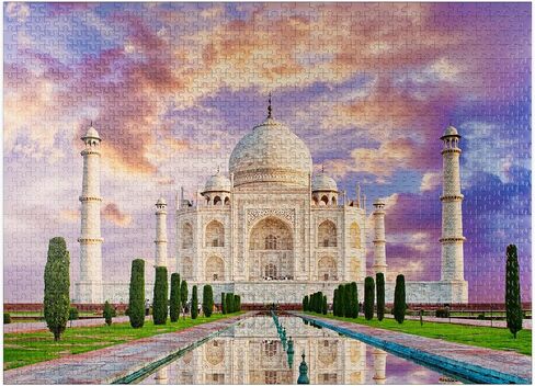 MyPuzzle View of Taj Mahal During Sunset - Premium 1000 Piece Jigsaw Puzzle for Adults in Kuwait