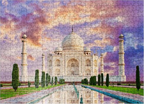 MyPuzzle View of Taj Mahal During Sunset - Premium 1000 Piece Jigsaw Puzzle for Adults in Kuwait