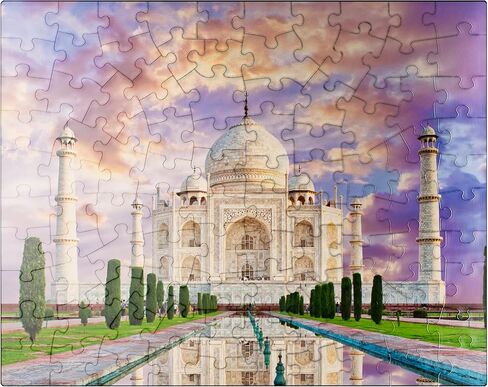 MyPuzzle View of Taj Mahal During Sunset - Premium 1000 Piece Jigsaw Puzzle for Adults in Kuwait