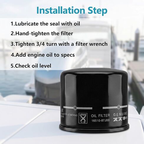 16510-87J00 16510-87J01 Outboard Oil Filter, Compatible with Suzuki DF25 DF30 DF40 DF50 DF60 DF70 HP 4-Stroke Boat Engine, Replaces 778885 5031411 Marine Motor Filter in Saudi Arabia
