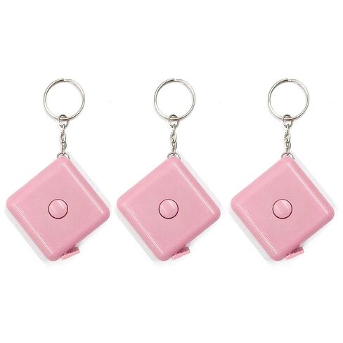 3 Pack Retractable Mini Square Tape Measure - 60-Inch Dual Scale Soft Measuring Ruler for Body Sewing Tailor Clothing Knitting Craft, Pocket Portable Pink in Kuwait