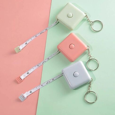 3 Pack Retractable Mini Square Tape Measure - 60-Inch Dual Scale Soft Measuring Ruler for Body Sewing Tailor Clothing Knitting Craft, Pocket Portable Pink in Kuwait