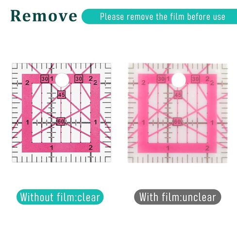 Quilting Rulers (2.5",3.5",4.5",5",6",7",8.5",9",10",12"), 10 Square Quilting-Templates with Anti-Slip Mat, Quilting-Ruler Acrylic Rulers for Quilting and Sewing, Pink in Kuwait